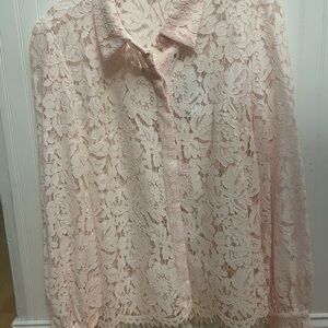 Elie Tahari Soft Pink Lace Top